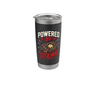 Powered By Steak Funny Steak Saying Humor Joke Gag Vaso térmico de acero inoxidable de doble pared