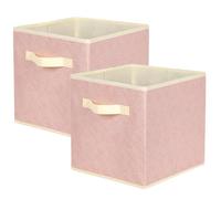 powerking Caja de almacenamiento de tela, cajón del organizador del cubo de almacenamiento de tela plegable de 2 paquetes con patrón de rosa en relieve 3D para armario y almacenamiento de juguetes