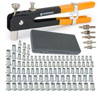 POWERMAT Juego De Remachadora De Tuercas Con 6 Tamaños M3 M4 M5 M6 M8 Y Estuche