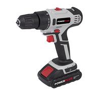 Powerplus POWC1070 - Taladro atornillador recargable de 18 V con batería de litio de 1300 mAh, 25 Nm, bombilla LED, 2 velocidades, empuñadura blanda, mandril autoajustable