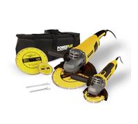 POWERPLUS POWX06250 - Amoladora angular de juego 2000 W Ø 230 mm + 750 W Ø 115 mm - 4 acc.