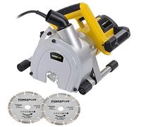Powerplus POWX0650 - Ranura para pared (150 mm, 1800 W, incluye 2 discos de corte de diamante y estuche, ideal para hormigón, mampostería, paredes de azulejos, suelos