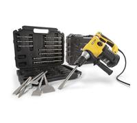 Powerplus POWX1199-4 - Taladro eléctrico de impacto en 1: (impacto) y cincelado, taladro de 1500 W, 5 J, 6 velocidades SDS-plus, 17 accesorios