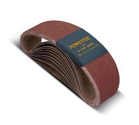 POWERTEC 110000 Sanding Belts | 60 Grit Aluminum Oxide Sanding Belt | Premium Sandpaper for Portable Belt Sander - 10 Pack, 100 x 610 mm (4 x 24 Inch)