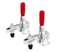 POWERTEC 12130 2 abrazaderas verticales de palanca, liberación rápida, 227 kg, punta de goma antideslizante para carpintería, soldadura, prensa de taladro, trineo de corte (20335)