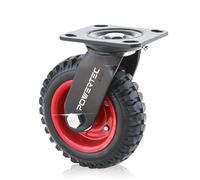 POWERTEC 17050 Rueda giratoria industrial resistente, 6-1/4 pulgadas, negro, 6 pulgadas