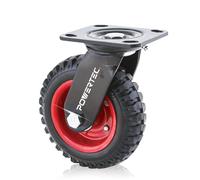 POWERTEC 17051 - Rueda industrial giratoria de alta resistencia, 8 pulgadas, negro, 8 pulgadas