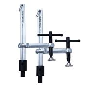 POWERTEC 2 abrazaderas de soldadura con mango en T, apertura máxima de 8 pulgadas, profundidad de garganta de 4 pulgadas, se adapta a agujeros de mesa de soldadura de 16 mm, abrazadera de tornillo de