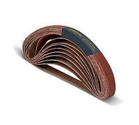 POWERTEC 401808 Correa de lijado de óxido de aluminio de grano 80 de 1/2 pulgada x 18 pulgadas, paquete de 20