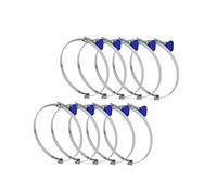 POWERTEC 70223-P2 Abrazaderas de manguera de puente con llave para mano derecha | Abrazadera de metal de tornillo de pulgar de giro fácil de 2-1/2 pulgadas | Acero inoxidable | Paquete de 10