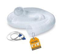 POWERTEC 70242 - Abrazaderas de manguera de PVC flexible de alta resistencia, 4 pulgadas x 10 pies, color transparente