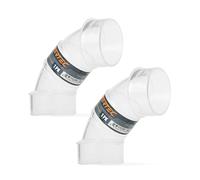 POWERTEC 70336-P2 Conector de colector de polvo de plástico ABS con codo de 90 grados OD de 2-1/2 pulgadas (transparente), 2 unidades
