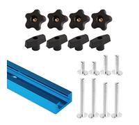 POWERTEC 71170 Kit universal de riel en T de 17 piezas con riel en T de 48 pulgadas y kit de herramientas de 16 piezas de 5/16 pulgadas a 18