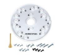 POWERTEC 71369 - Placa base universal para enrutador con pasador de centrado, 6-1/2 pulgadas de diámetro, 5/16 pulgadas de grosor, herramienta profesional de enrutador eléctrico