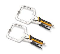 POWERTEC 71744 Abrazaderas de agujero de bolsillo de liberación rápida de 12 pulgadas en ángulo recto para montaje de juntas de agujero de bolsillo y carpintería, paquete de 2