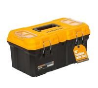 POWERTEC Caja de herramientas de 16 pulgadas con bandejas, con cerradura, cierre de metal, organizador, almacenamiento portátil para herramientas, piezas pequeñas o medianas (72119)