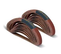 POWERTEC Correas de lijado de 1/2 x 18 pulgadas, correa de lijado de óxido de aluminio de grano 80 para lijadora de banda de archivo de aire, carpintería, pulido de metal, 40 unidades (401808-P2)