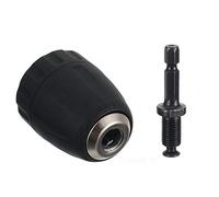 Powertool - Portabrocas sin llave (0,8 - 10 mm, adaptador de portabrocas de 6/25 pulgadas, mango hexagonal, multicambio rápido, para amoladora eléctrica, 1 unidad (negro)