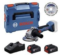 Powertools bosch gws 18v-11 s + 2x 4.0ah + gal + diamant ts (l)