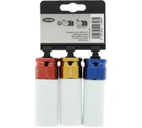 Powertrac Vasos de impacto 3 1/2 pulgadas, acero precisión 17-19-21 mm