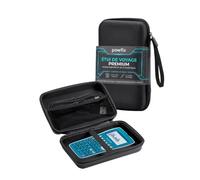 Powfix - Carcasa rígida para Casio Graph 25+EII con correa, color negro | Funda protectora con cremallera con bolsillo de malla | Funda compacta antigolpes y antipresión para calculadora gráfica