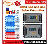 PowMr tenía controlador de carga Solar 30A 60A 80A para batería de 12V 24V 36V 48V con pantalla LED USB 5V 2A PV V salida poner trabajo Sliently 30A