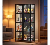 Poxvythb vitrine pour Collection vitrina Cristal Madera Acrílico, Vitrina Hecha A Mano para Oficinas, Dormitorios sin luz (62x33x130cm/Blanco)