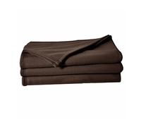 POYET MOTTE Manta de Malla Polar 150 x 220 cm, Color marrón, 100% poliéster Gama Polfirst
