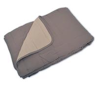 Poyet Motte Soho couvre poliéster, poliéster, Taupe/Lin, 260 x 230 x 1 cm