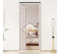 Poyujkyhr Cortina de bambú 31 hilos cortina de cuentas para puerta de balcón, decorativa, separador de habitaciones, marrón chocolate, 90An x 208Al cm (1 Paneles)