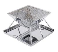 Pozo de Fuego Mesa de Estufa portátil for Camping, Plataforma, Calentador Madera, Barbacoa Plegable, Soporte for Parrilla, Acampada al Aire Libre
