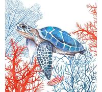 PPD 20 servilletas desechables de 3 capas, tortuga en el océano, 33 x 33 cm, decoración de mesa, tecnología de servilletas, papel