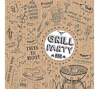 PPD Grill & Party Brown Servilletas, 20 Piezas, Manteles, Tisú, Marrón / Blanco, 33 x 33 cm, 1331621