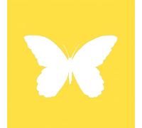 PPD Sun Butterfly Servilletas, 20 Unidades, Mesa Servilletas, Tissue, Amarillo/Blanco, 33 x 33 cm, 1331847
