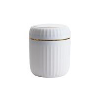 PPQIRU Mini papelera con tapa abatible cubierta, for escritorio de plástico for oficina, hogar y baño, 1 ud Para Familia(White)