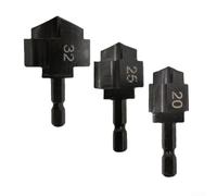 PPR - Broca expansor de tubería para conexión de tubería de agua, herramienta perforadora escalonada de vástago hexagonal de 6,35 mm para taladro eléctrico, negro (A)