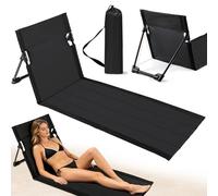 PQETBV Esterillas de Playa Plegables con Respaldo, Colchoneta de Playa Plegable, Tejido Oxford Impermeable 600D, Tumbona Playa Portátil para Piscina, Jardín y Camping