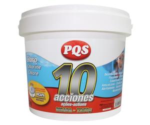 PQS - Cloro 10 Acciones Bicapa T - Tabletas 250 g - Producto para el Tratamiento y Mantenimiento del Agua de Piscinas - Uso No Profesional