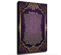 PQYSMVVG Psalm 91 He Will Call Upon Me and I Will Answer Him Vintage Canvas Print for Living Room Bedroom Farmhouse(Unframed,16x24inch(40x60cm))