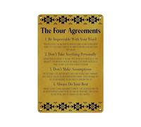 PQYSMVVG The Four Agreements Be Impeccable Dont Take Personally Canvas Wall-Art for Living Room Study Decor(Framed,16x24inch(40x60cm))
