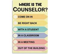 PQYSMVVG Where Is The Counselor Door Sign Canvas Poster for School Counseling Office and Room Wall Decor(Unframed,08x12inch(20x30cm))