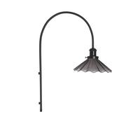 PR Home aplique de pared August, negro, cristal ondulado, Ø 25 cm