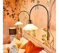 PR Home aplique de pared August, opal, cristal ondulado, Ø 25 cm