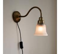 PR Home aplique de pared Emmi, latón envejecido, Ø 12 cm