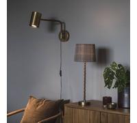 PR Home aplique de pared Nora, metal, latón envejecido, profundidad 38 cm