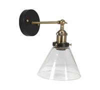 PR Home Lambda aplique de pared, latón/claro, Ø 18 cm, cristal
