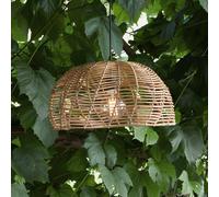 PR Home Lámpara colgante exterior Mayla, ratán natural, Ø 43 cm, enchufe IP44