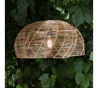 PR Home Lámpara colgante exterior Mayla, ratán natural, Ø 53 cm, enchufe IP44