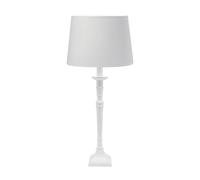 PR Home lámpara de mesa Salong Sofia Lin, blanco 55 cm tela/metal