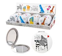 PracticDomus Espejo de Maquillaje Doble, Redondo, Compacto y Plegable Ideal para Bolso (Algo de Jaime)